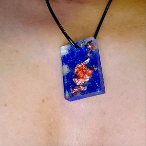 Blue and Rose Gold Necklace